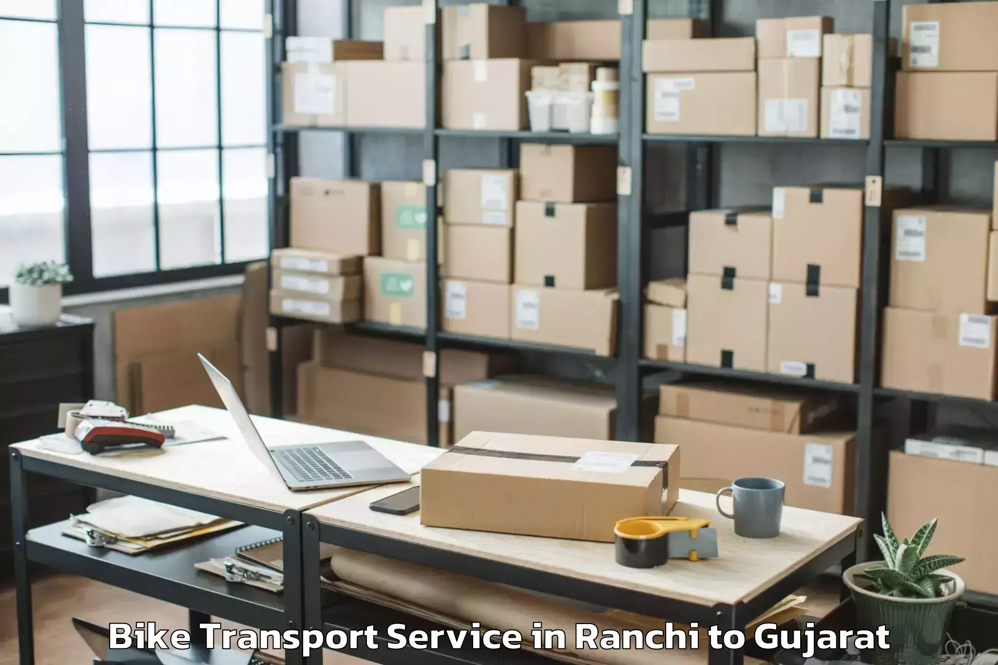 Efficient Ranchi to Valabhipur Bike Transport